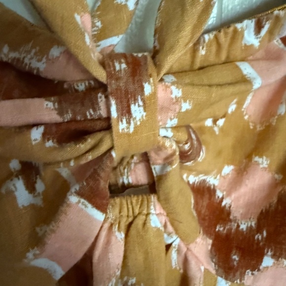 Aerie Linen Blend print Halter Maxi Dress Size Large Boho - Picture 5 of 14